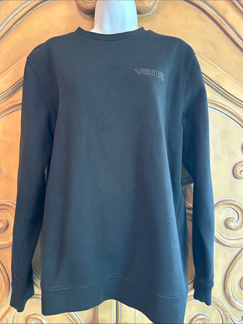 Vans Black Crewneck with Subtle Chest Logo